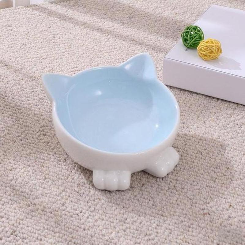 Ceramic Cat Bowl anti Overturn Slanted Mouth