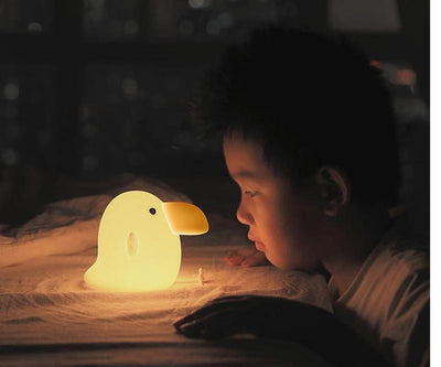 Cloth Bird Cartoon LED Night Light – Soft Silicone USB Rechargeable Lamp