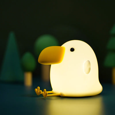 Cloth Bird Cartoon LED Night Light – Soft Silicone USB Rechargeable Lamp