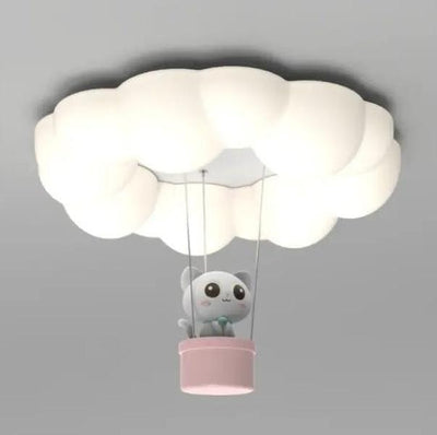 Cream Style Cartoon Panda Bedroom Pendant Light