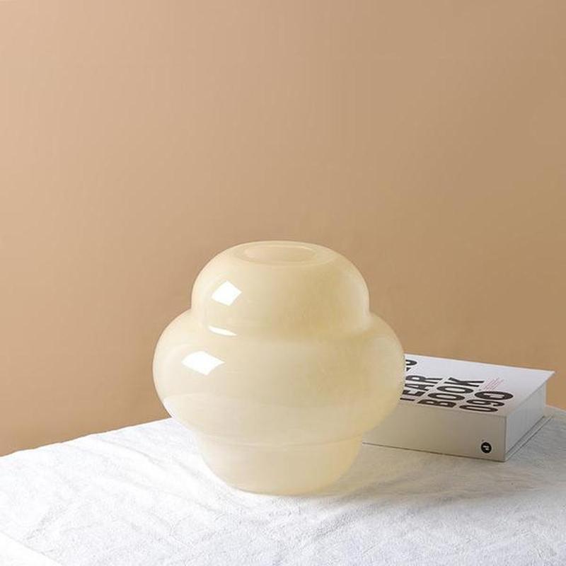 Cream Vintage Glass Vase Decoration Home