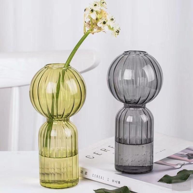 Creative Glass Vase - Striped - Brick Hues