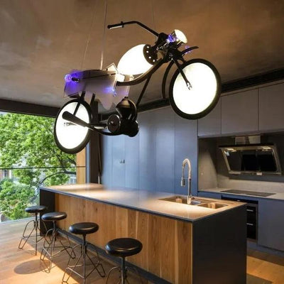 Creative Motorbike Pendant Light for Kids' Rooms