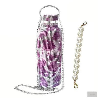 Crystal covered Insulated Bottle With 2pcs carry chains
