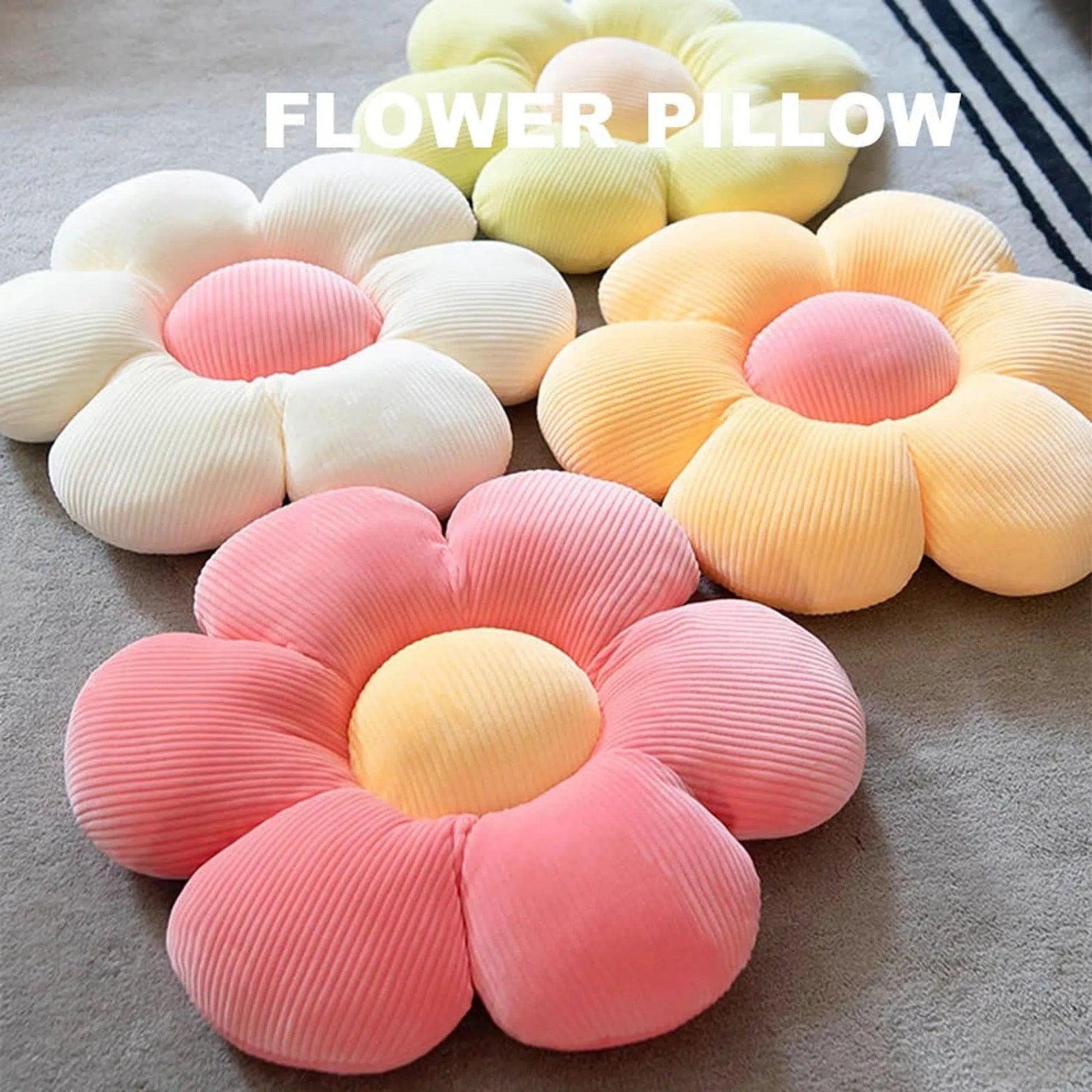 Cute Colorful Flower Plush Pillow