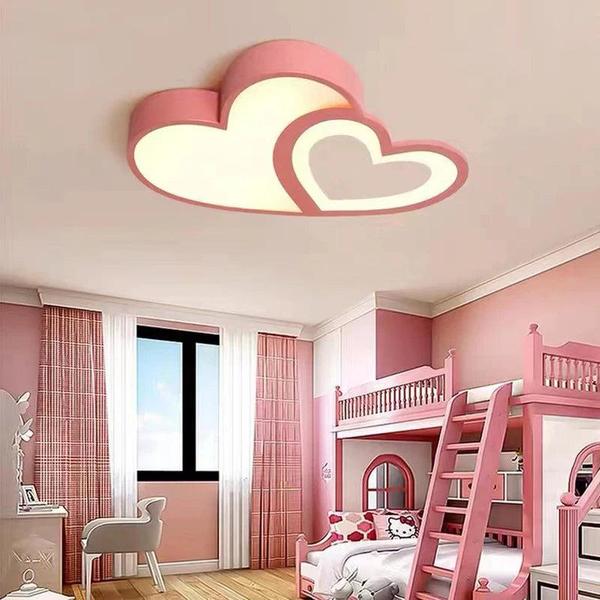 Dimmable Heart-Shaped Pink LED Ceiling Light
