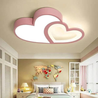 Dimmable Heart-Shaped Pink LED Ceiling Light
