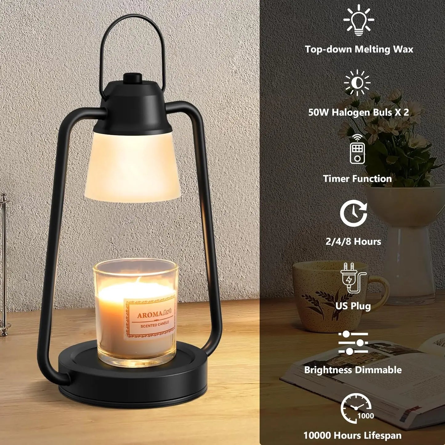 Dimmable and Timed Wax melt lamp