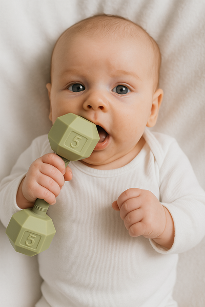 Dumbbell-Shaped Silicone Baby Teether – BPA-Free, Freezer Safe, Easy to Hold | Baby Teething Toy for Infant Gum Relief