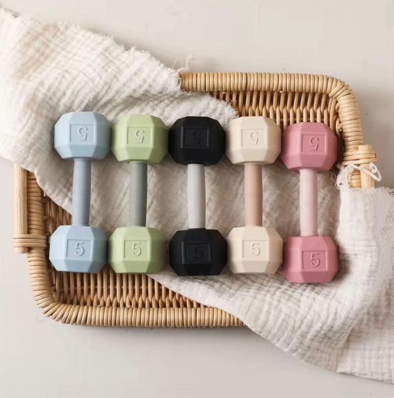 Dumbbell-Shaped Silicone Baby Teether – BPA-Free, Freezer Safe, Easy to Hold | Baby Teething Toy for Infant Gum Relief