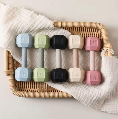 Dumbbell-Shaped Silicone Baby Teether – BPA-Free, Freezer Safe, Easy to Hold | Baby Teething Toy for Infant Gum Relief