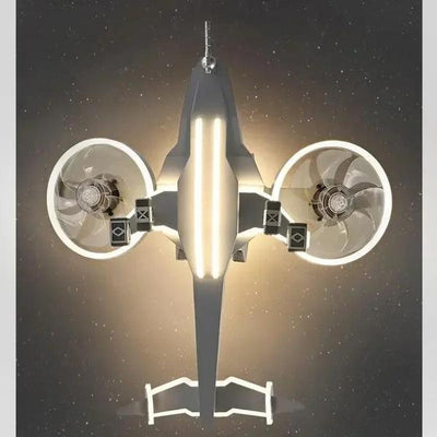 Fighter Plane LED Fan Light – Kids Ceiling Lamp with Remote