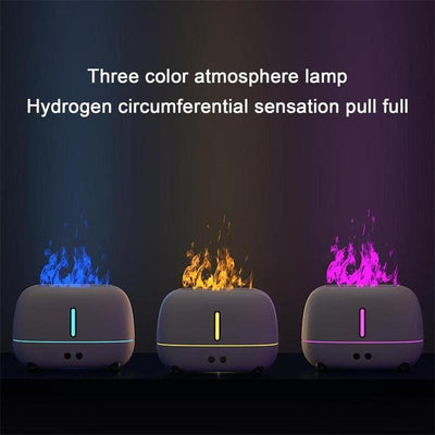 Flame Essential Oil Diffuser – Ultra-Quiet Aromatherapy Humidifier with LED Night Light & Timer (USB Powered, 3 Flame Modes)