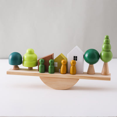 Forest & Tree House See-Saw Balancing Toy – Open-Ended Montessori Wooden Toy for Toddlers & Kids | Nature-Inspired STEM Learning Toy