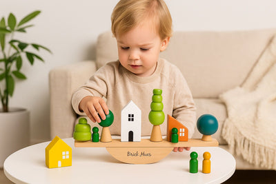 Forest & Tree House See-Saw Balancing Toy – Open-Ended Montessori Wooden Toy for Toddlers & Kids | Nature-Inspired STEM Learning Toy