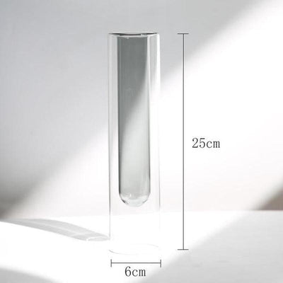 Geometric High Borosilicate Glass Vase European Style Polished Decor in Multiple Colors