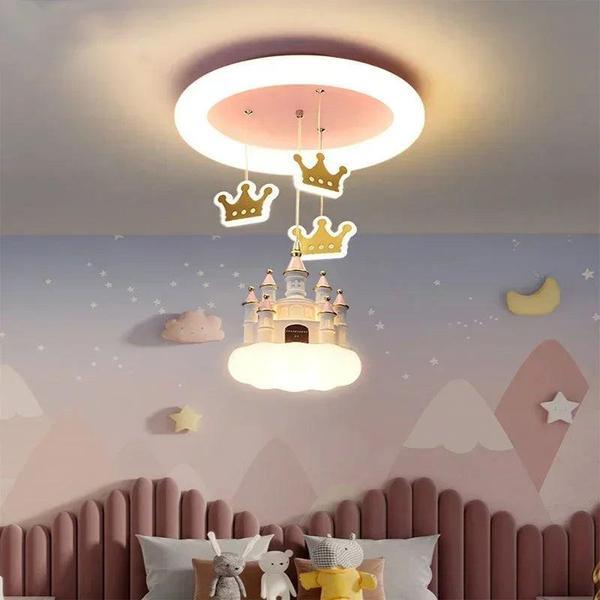 Girls’ Castle Crown LED Chandelier – Fairy Tale Pendant Light