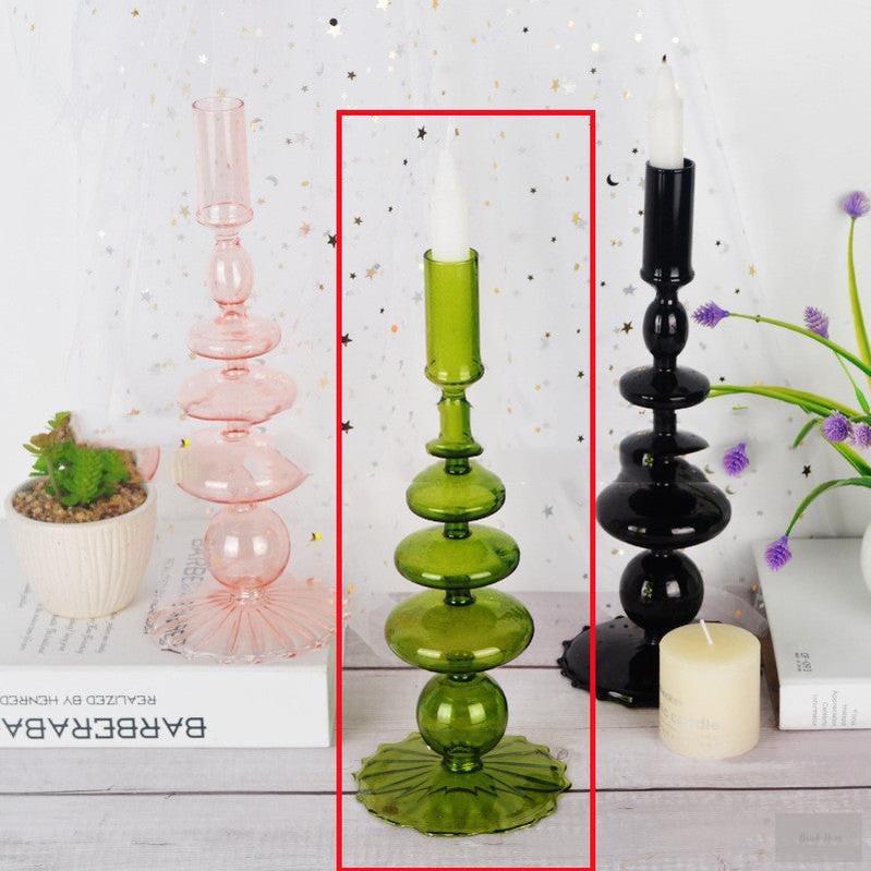 Hand Blown Glass Candle Holder