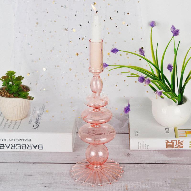 Hand Blown Glass Candle Holder