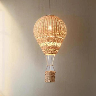 Handmade Hot Air Balloon LED Chandelier – Rattan