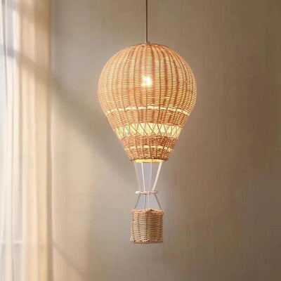 Handmade Hot Air Balloon LED Chandelier – Rattan