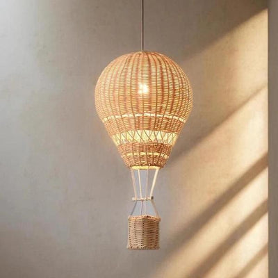 Handmade Hot Air Balloon LED Chandelier – Rattan