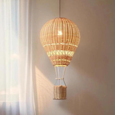 Handmade Hot Air Balloon LED Chandelier – Rattan