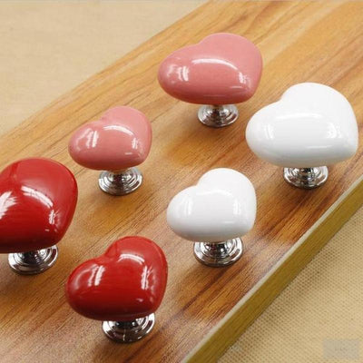 Heart-shaped Ceramic Drawer Knobs