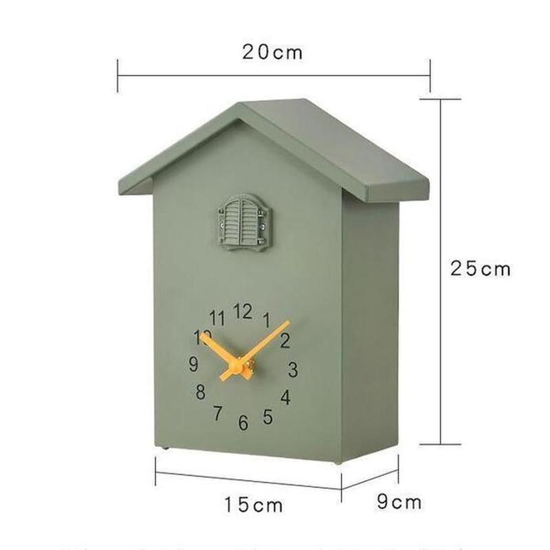 House-Shaped Quartz Wall Clock 3Inch Decorative Timepiece in White, Green, or Blue