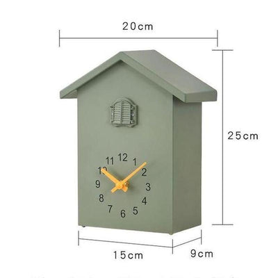 House-Shaped Quartz Wall Clock 3Inch Decorative Timepiece in White, Green, or Blue