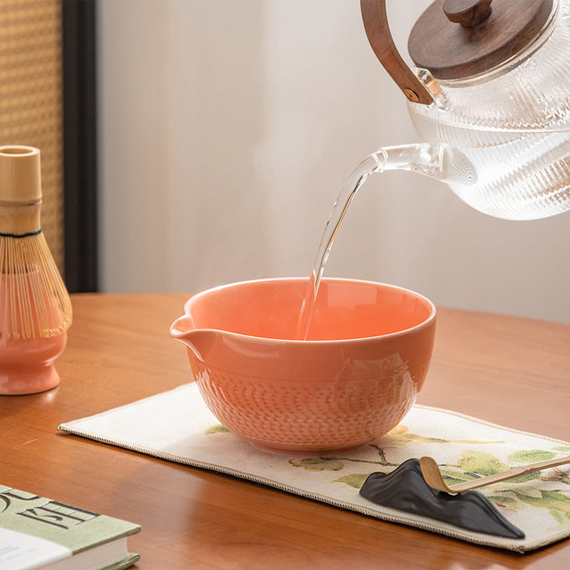 Japanese Ceramic Matcha Tea Set – 7-Piece Pink Edition with Gift Box