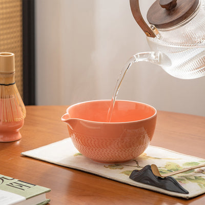 Japanese Ceramic Matcha Tea Set – 7-Piece Pink Edition with Gift Box