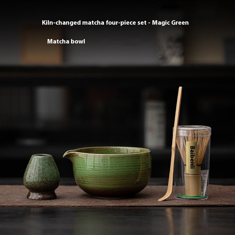 Japanese Kiln Baked Ceramic Matcha Bowl Set – Multiple Colors, 550ml, Tea Whisk & Gift Box Options