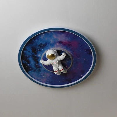 Kids Astronaut Ceiling Light – Modern LED Chandelier Blue