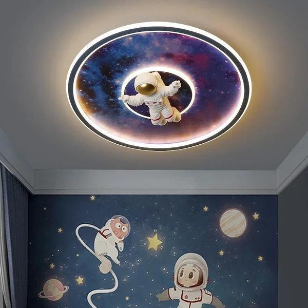Kids Astronaut Ceiling Light – Modern LED Chandelier Blue