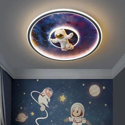 Kids Astronaut Ceiling Light – Modern LED Chandelier Blue