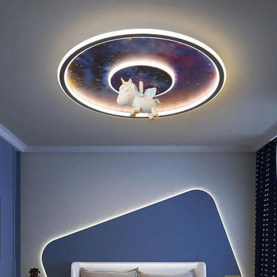Kids Astronaut Ceiling Light – Modern LED Chandelier Blue