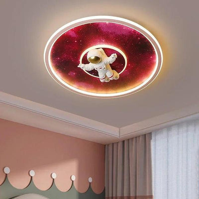 Kids Astronaut Ceiling Light – Modern LED Chandelier Blue