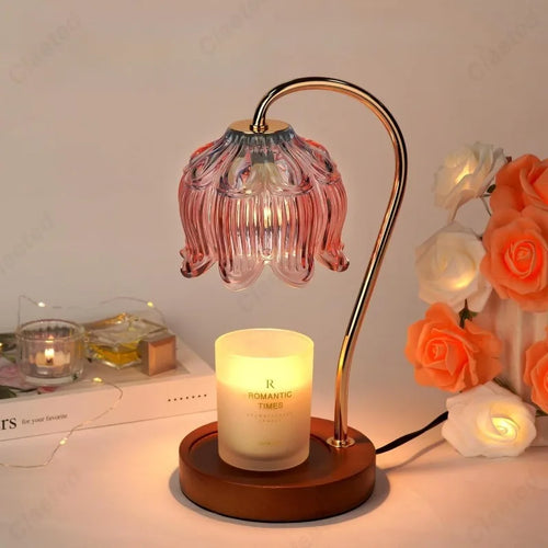 Lotus Candle Melt Lamp with Timed Dimming