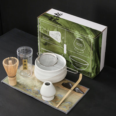 Luxury Retro Ceramic Matcha Tea Set – Heat-Resistant, Portable, 4-Piece & 7-Piece Options with Matcha Brush