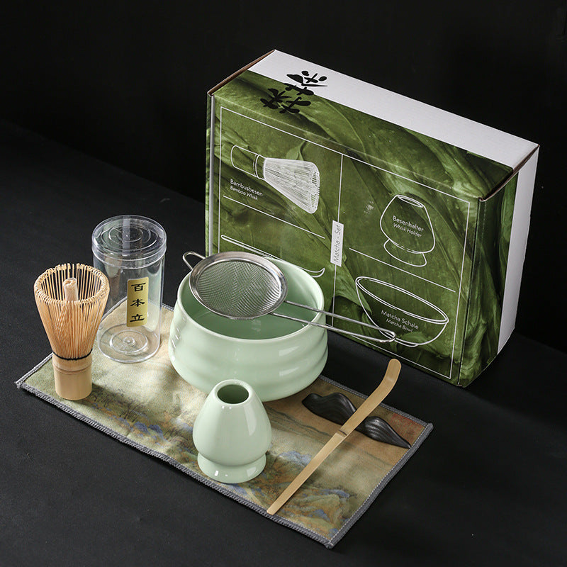 Luxury Retro Ceramic Matcha Tea Set – Heat-Resistant, Portable, 4-Piece & 7-Piece Options with Matcha Brush