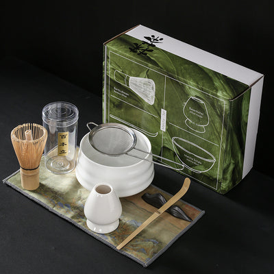 Luxury Retro Ceramic Matcha Tea Set – Heat-Resistant, Portable, 4-Piece & 7-Piece Options with Matcha Brush