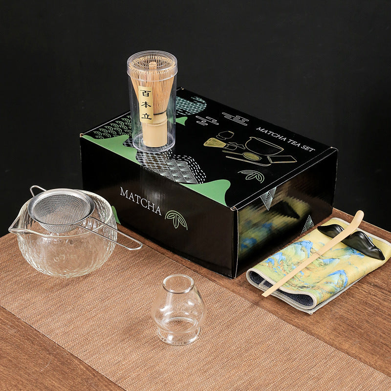 Luxury Retro Ceramic Matcha Tea Set – Heat-Resistant, Portable, 4-Piece & 7-Piece Options with Matcha Brush