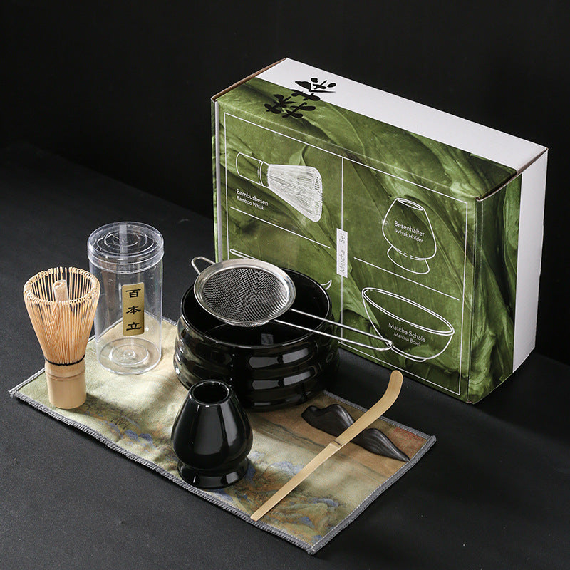 Luxury Retro Ceramic Matcha Tea Set – Heat-Resistant, Portable, 4-Piece & 7-Piece Options with Matcha Brush