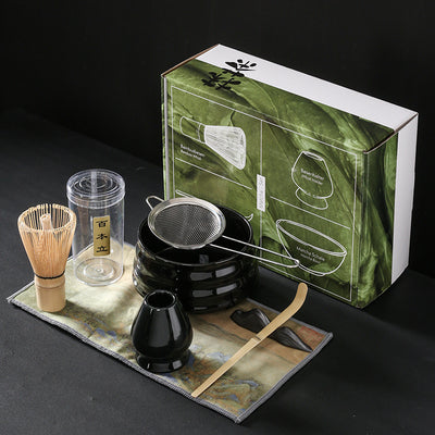 Luxury Retro Ceramic Matcha Tea Set – Heat-Resistant, Portable, 4-Piece & 7-Piece Options with Matcha Brush
