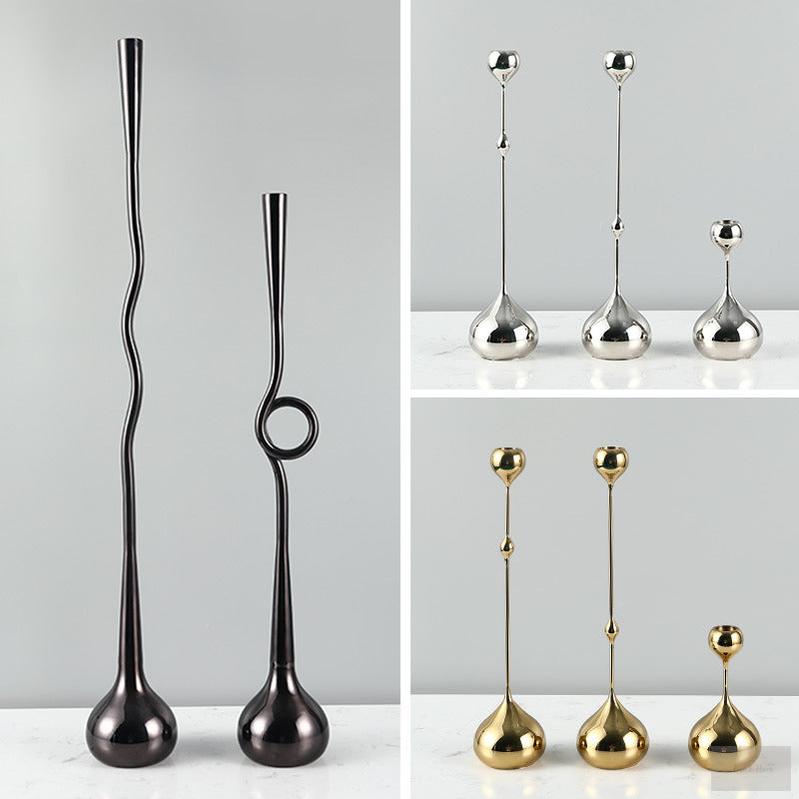 Metal Water Drop Candle Holder - Multiple Variants