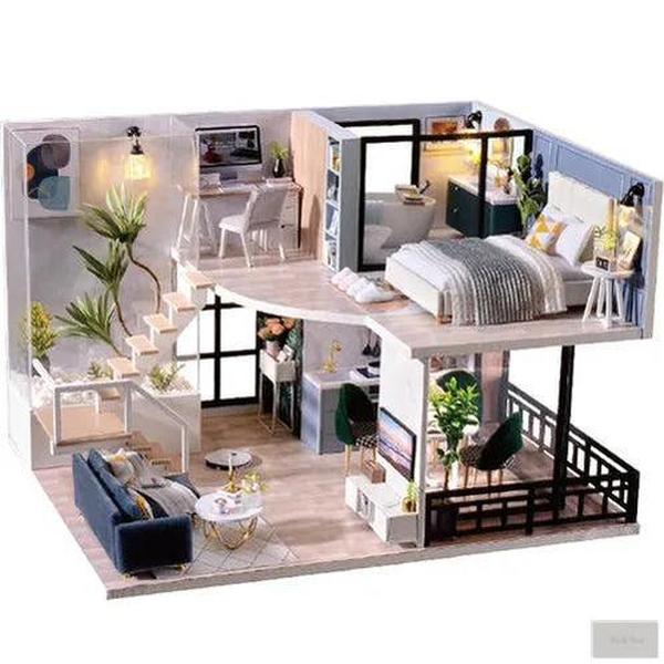 Mini DIY Doll House Kit 3D Wooden - Assembly Building