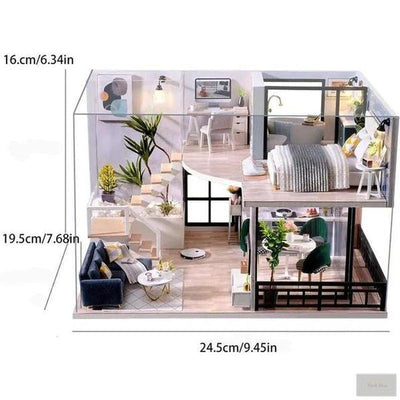 Mini DIY Doll House Kit 3D Wooden - Assembly Building