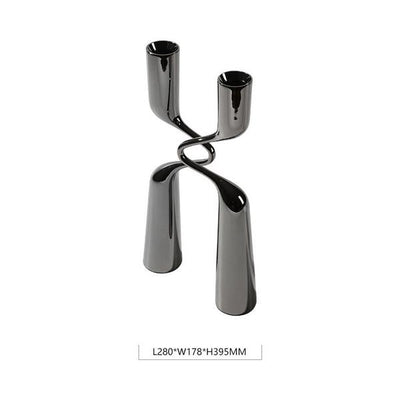 Modern Luxury High-grade Silver Metal Candle Holder Ornaments
