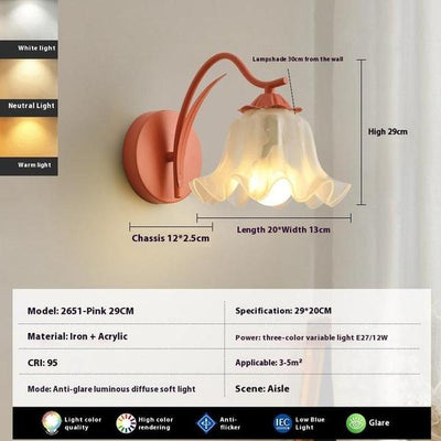 Modern Simplicity Wall Light LED Fixture in Pink, Red, Yellow, or Green